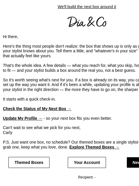 dia newsletter: Tell your stylist what you love