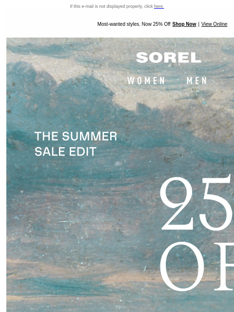 sorel newsletter: The Summer Sale is On
