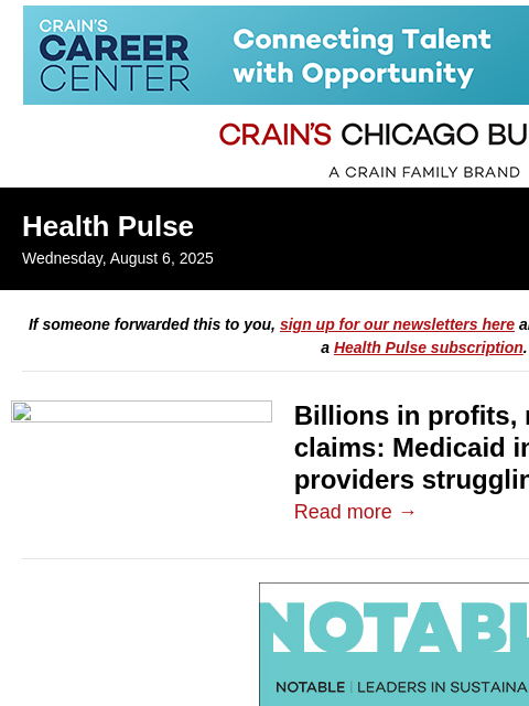 crainalerts newsletter: Illinois providers' struggles with Medicaid claims