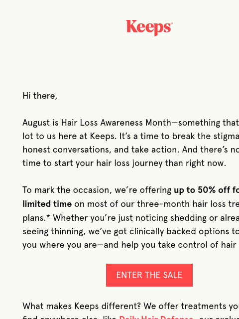 keeps newsletter: Save big on Keeps products for a limited time