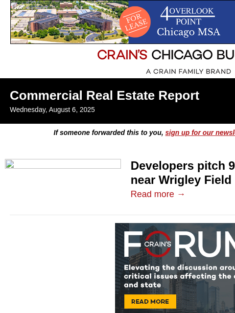 crainalerts newsletter: Apartment project near Wrigley Field is pitched