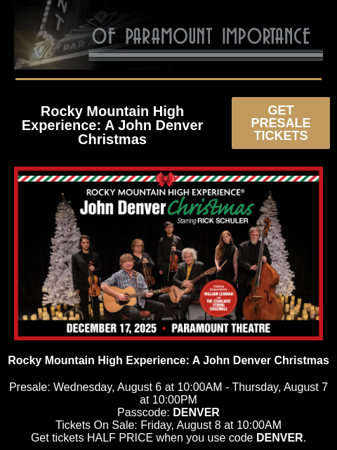kroenkeentertainment newsletter: Kurtis Conner Sweepstakes + A John Denver Christma...