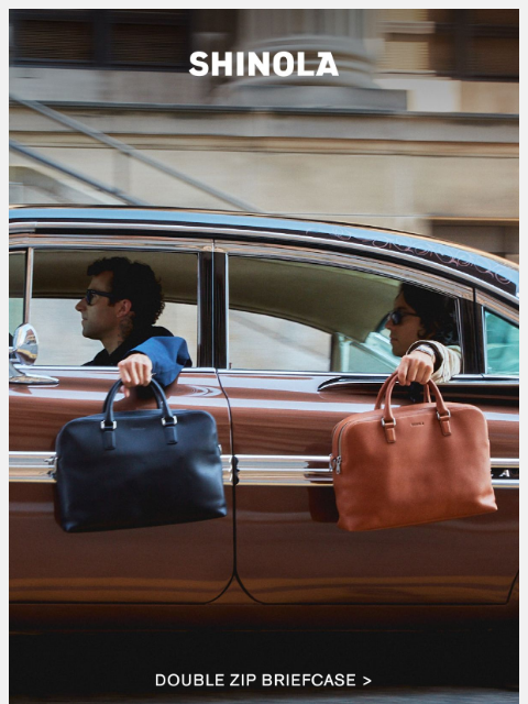 shinola newsletter: Meet the Double Zip Briefcase