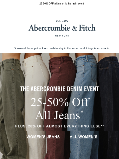 abercrombie newsletter: Big week for Abercrombie Denim.