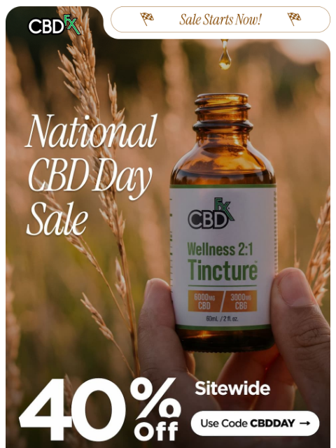 cbdfx newsletter: Don't forget: 40% OFF sitewide is live! 👀