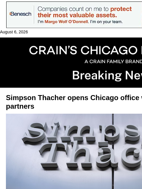 crainalerts newsletter: Simpson Thacher poaches Kirkland lawyers to open C...