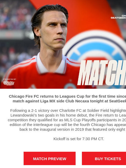chicagofirefc newsletter: TONIGHT: Chicago Fire vs Club Necaxa