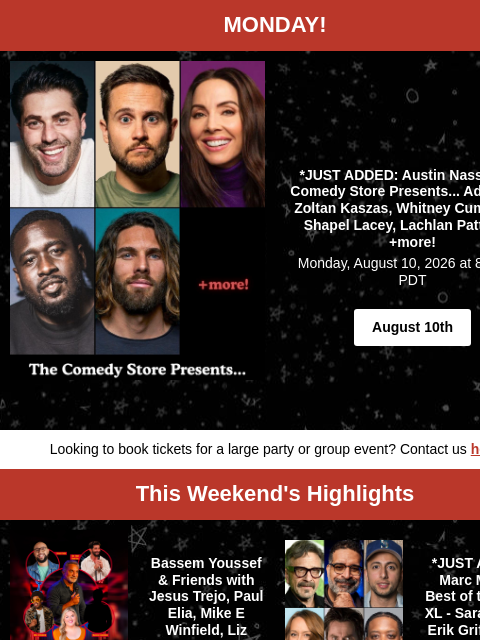 comedystore newsletter: Marc Maron, Erik Griffin, Whitney Cummings, Ryan S...