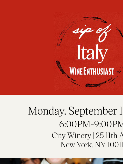 wineenthusiast newsletter: Celebrate Italian Culture at City Winery NYC