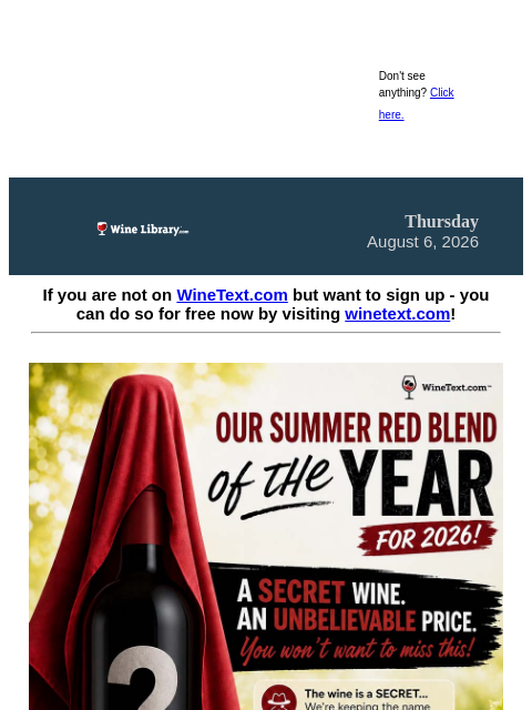 winelibrary newsletter: It’s Tomorrow! Our Summer Red Blend of the Year Hi...