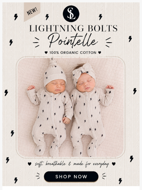 spearmintlove newsletter: ⚡ Meet Pointelle Lightning Bolts