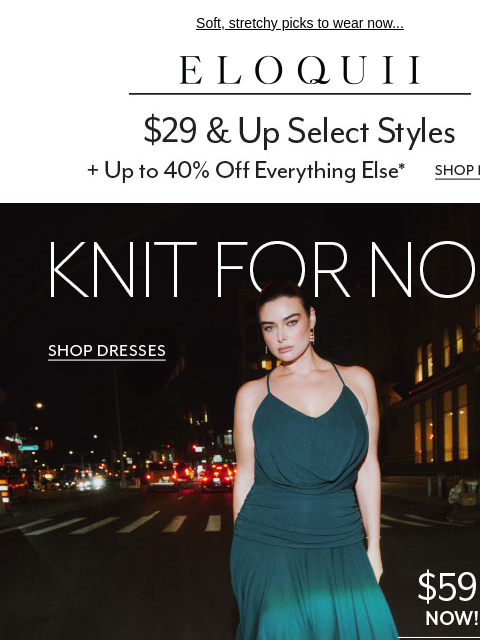 eloquii newsletter: Now in SZN: knit dresses