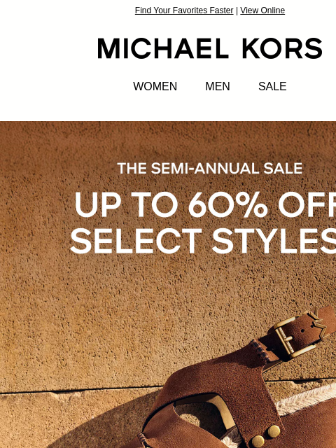 michaelkorsmail newsletter: Sale Styles In Just Your Size