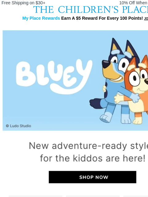 childrensplace newsletter: Just In! Say Hello to Bluey🐾💙