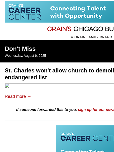 crainalerts newsletter: Church loses battle to demolish 19th century house