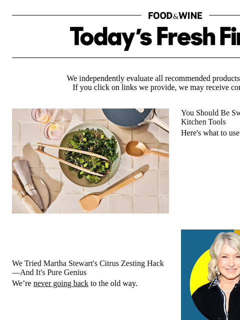 foodandwine newsletter: Martha Stewart's Citrus Zesting Hack Is Pure Geniu...