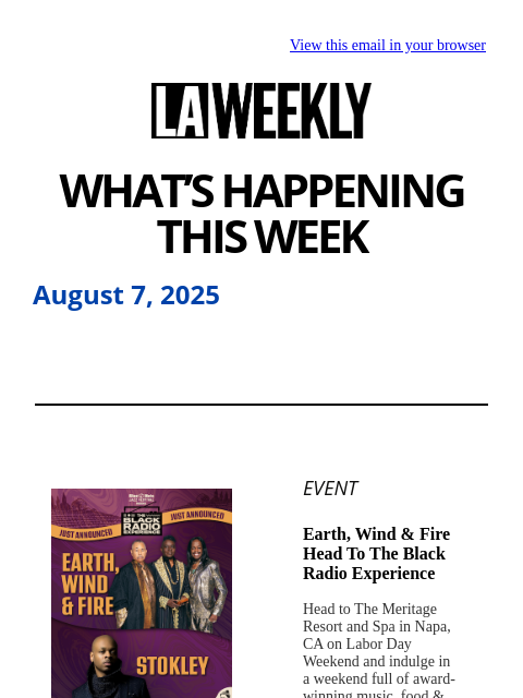 laweekly newsletter: What's Happening in LA This Week + The Rock Renais...