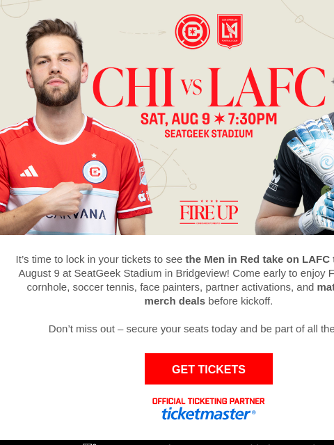 chicagofirefc newsletter: Men in Red Return to SeatGeek Stadium this Saturda...