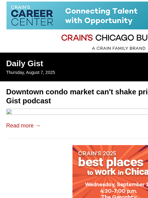 crainalerts newsletter: Downtown condo market can't shake price slump: Cra...