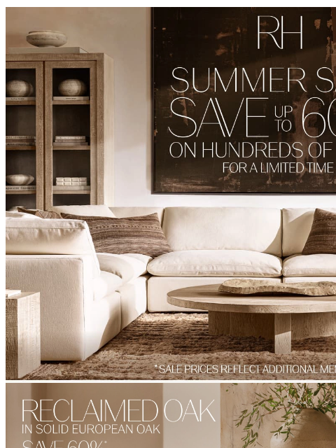 rh newsletter: Summer Savings of Up to 60% on Hundreds of Items f...