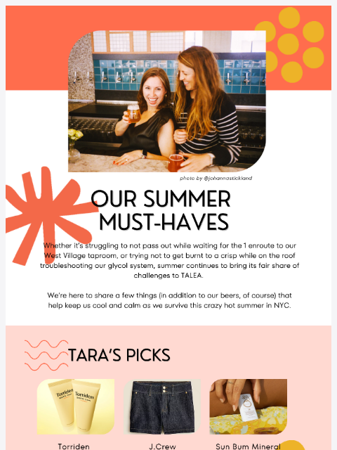taleabeer newsletter: Our Summer Must-Haves ☀️