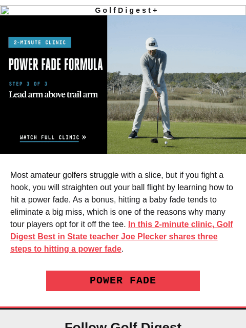 golfdigest newsletter: How to get rid of a hook