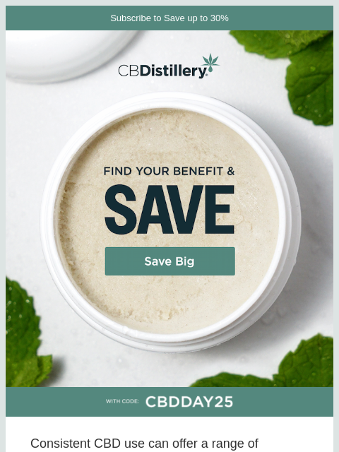 thecbdistillery newsletter: Boost your wellness, up to 50% off