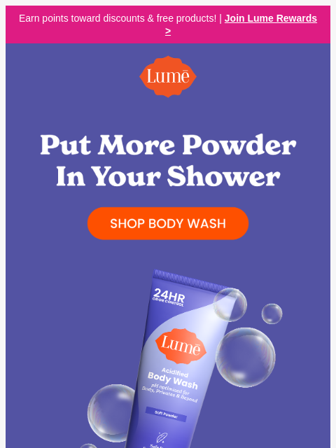 lumedeodorant newsletter: With Lume, fresh starts in the shower 🚿