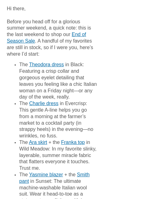 mmlafleur newsletter: ATTN: Last weekend to shop our End of Season Sale.
