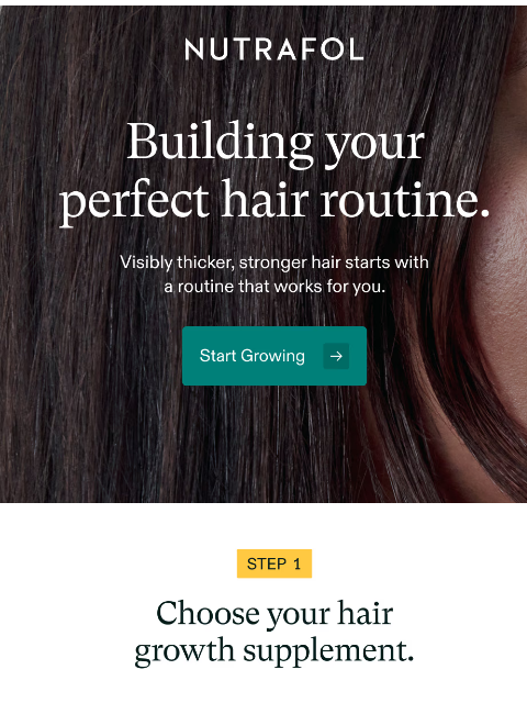 nutrafol newsletter: Build your own hair growth routine.