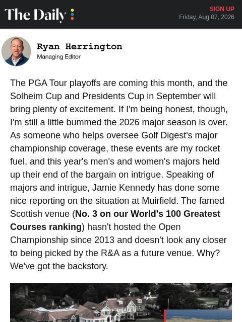 golfdigest newsletter: Correction: Why can't this famed Open-rota course ...
