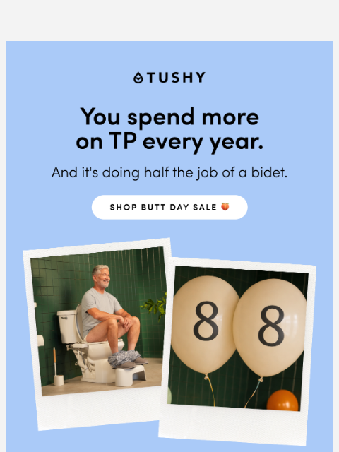 hellotushy newsletter: $88 Spa bidets for 8/8 🎂