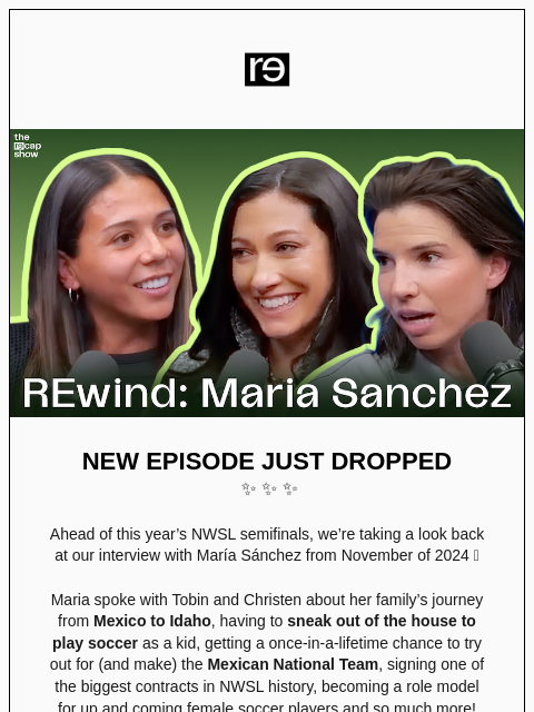 re-website newsletter: TRS REwind: María Sánchez ⏪