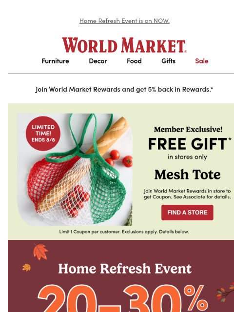emailworldmarket newsletter: 🇮🇹 🍅  Get your FREE mesh tote!