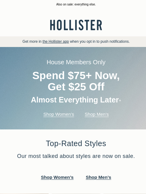 hollisterco newsletter: ON SALE: top-rated styles 🌟