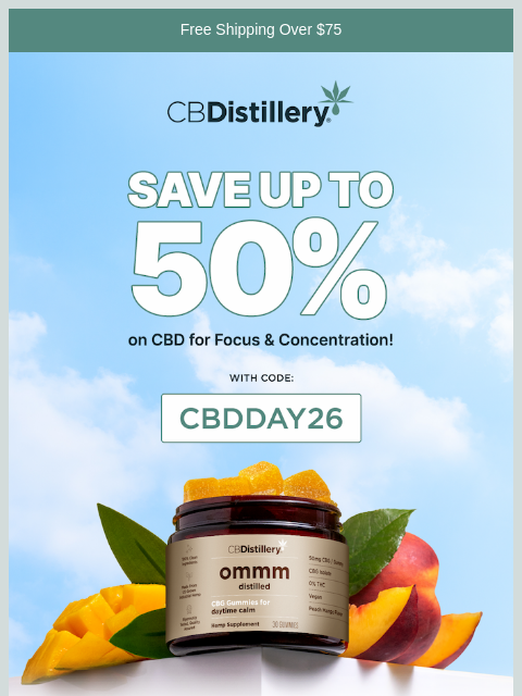 thecbdistillery newsletter: Save up to 50% on CBD to fuel your day!