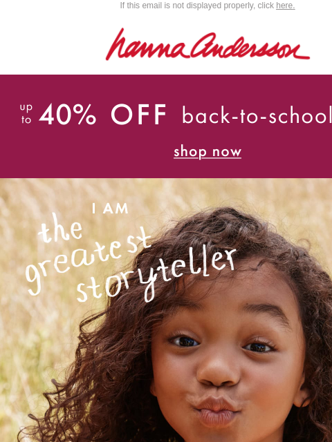 hannaandersson newsletter: For The First Day & Every Day