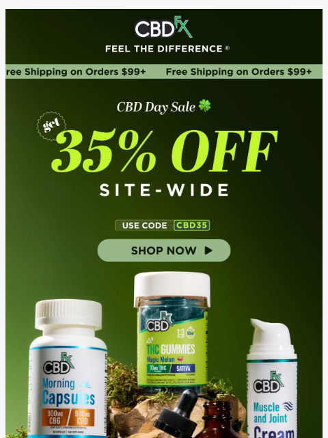 cbdfx newsletter: 35% OFF CBD Day Sale starts NOW!🎉