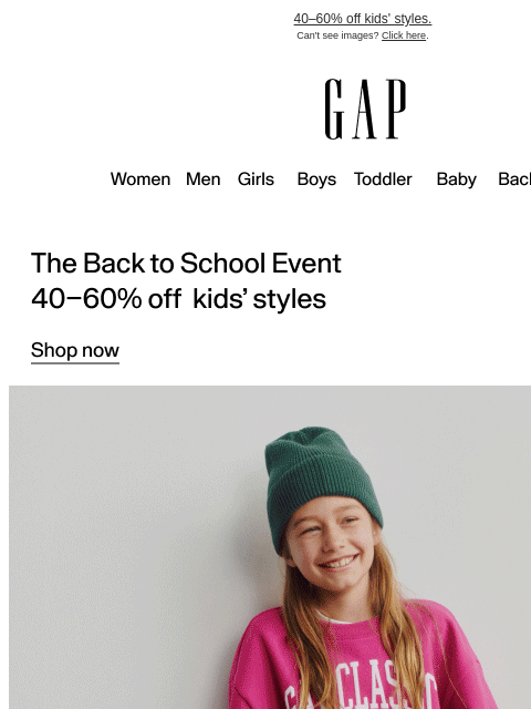 gap newsletter: Kids' favorite sweats are 50% off for a little lon...