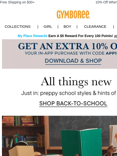 gymboree newsletter: B is for back-to-school looks, now up to 40% off �...