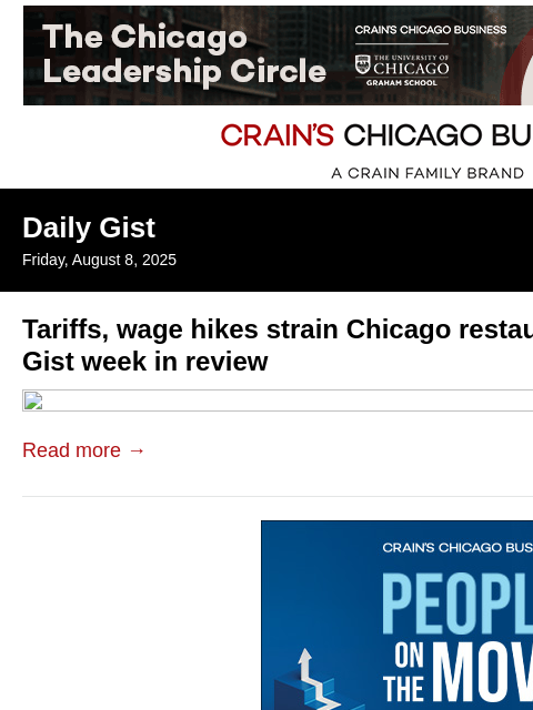 crainalerts newsletter: Tariffs, wage hikes strain Chicago restaurants: Cr...
