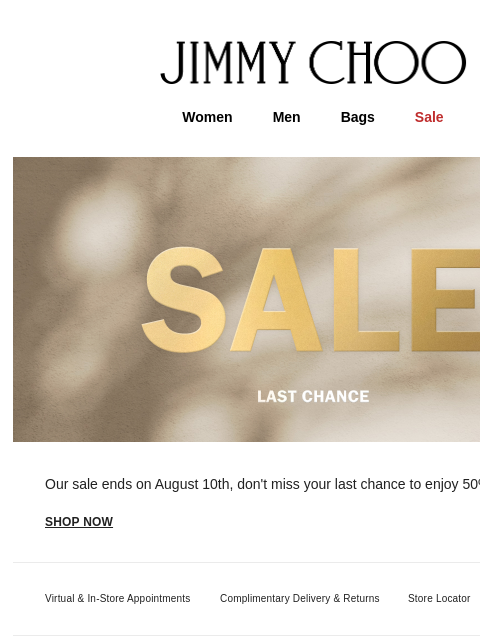 jimmychoo newsletter: Sale: Last Chance To Shop
