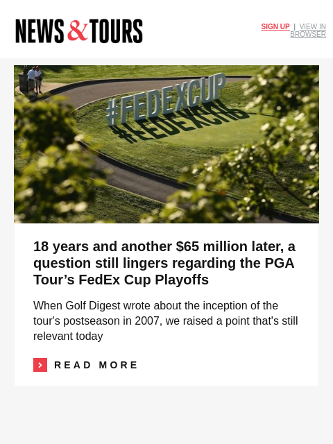golfdigest newsletter: Why the PGA Tour moved a hole mid-round