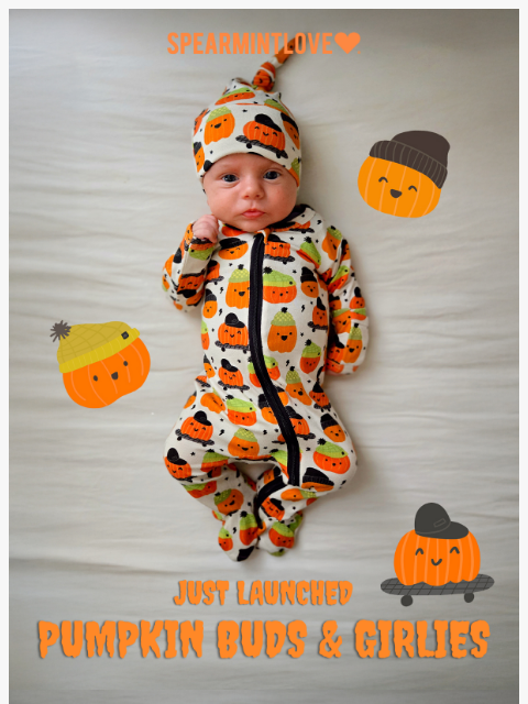 spearmintlove newsletter: 🎃🎀🛹 NEW: Pumpkin Buds & Pumpkin Girlies