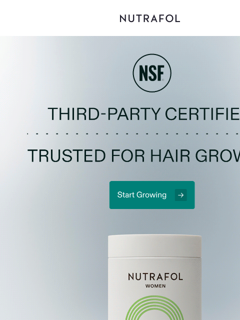 nutrafol newsletter: What does NSF certified mean for your hair?