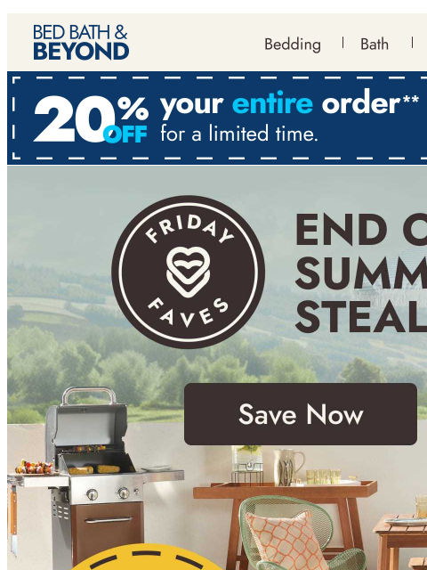bedbathandbeyond newsletter: Friday Faves: End-of-summer deals 🔥