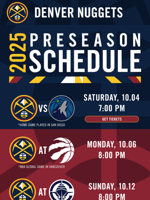 thedenvernuggets newsletter: The Preseason Schedule is Here
