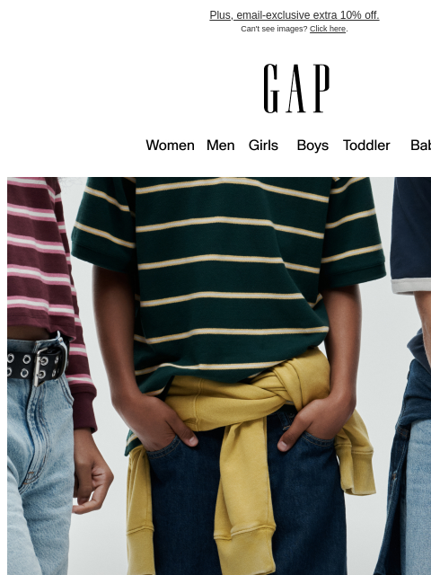 gap newsletter: School styles kids love — from $10