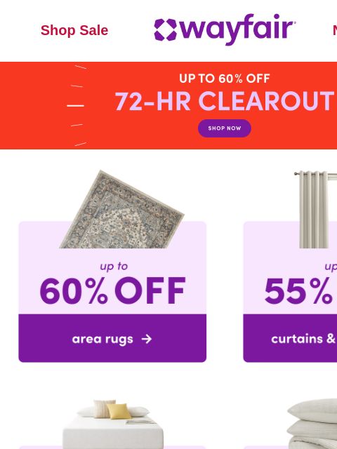 wayfair newsletter: ⏱️ ❗ Clearout: 72 HOURS ONLY ❗ ⏱️