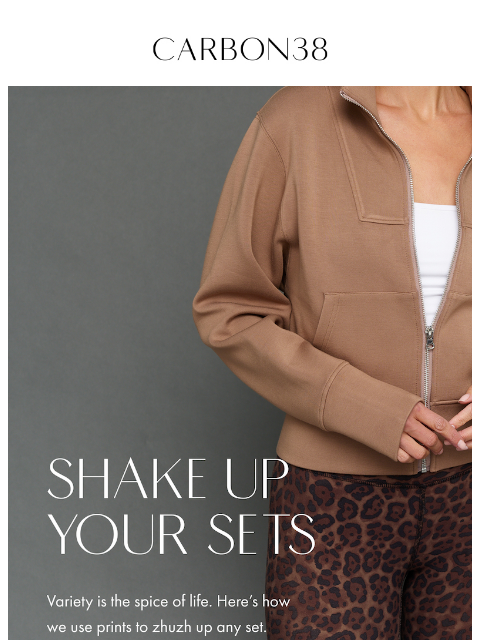 carbon38 newsletter: Shake Up Your Sets with Fresh Prints